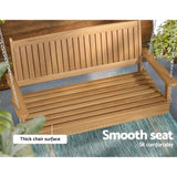 Gardeon Porch Swing Chair With Chain Outdoor Furniture Wooden Bench 2 Seat Teak ODF-V-SWING-TK