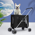 PaWz Pet Stroller Dog Cat Cage Carrier Black PT1022-BK