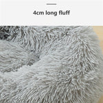 Pet Dog Bed Bedding Warm Plush Round Comfort Dog Nest Light Grey kennel XL 100cm V360-PTDB0000-LG-XL