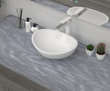 Curved Top Edge Basin Cast stone - Solid Surface Basin 420mm V567-PS-2220