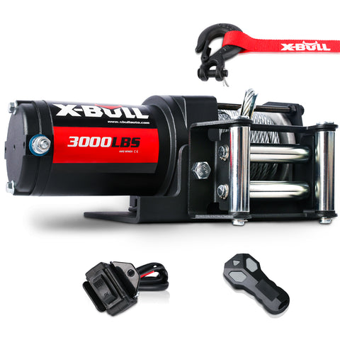 X-BULL Electric Winch 3000lbs/1360kg Wireless 12V Steel Cable ATV 4WD BOAT 4X4 V211-AUEB-AXEW001