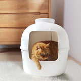 YES4PETS Multifunctional Cat Litter Box Pet Cat House Semi-Enclosed White V278-BP292-CAT-HOUSE-WHITE