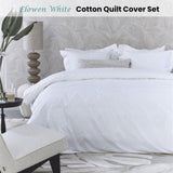 Riviera Maison Elowen White Cotton Quilt Cover Set Queen V442-HIN-QUILTCS-ELOWEN-WHITE-QS