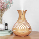 Essential Oil Aroma Diffuser and Remote - 500ml Vase Flower Wood Mist Humidifier V238-SUPDZ-40003274801232