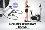 Powertrain 3-in-1 Elliptical Cross Trainer Exercise Bike with Resistance Bands ECT-XDA-011