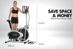 Powertrain 3-in-1 Elliptical Cross Trainer Exercise Bike with Resistance Bands ECT-XDA-011