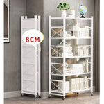 SOGA 2X 5 Tier Steel White Foldable Display Stand Multi-Functional Shelves Portable Storage KITCHENXY030X2