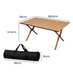 Levede Folding Camping Table Portable Oak OD1041