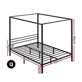 Artiss Bed Frame Queen Size Metal Frame POCHY MBED-C-POCHY-Q-BK-AB