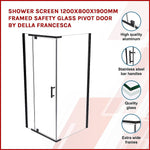 Shower Screen 1200x800x1900mm Framed Safety Glass Pivot Door By Della Francesca V63-829231