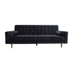 Sofa Bed 3 Seater Button Tufted Lounge Set for Living Room Couch in Velvet Black Colour V43-SOF-MARC-BL