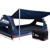 Weisshorn Double Swag Camping Swags Canvas Free Standing Dome Tent Dark Blue SWAG-C-WING-D-DBL-FC