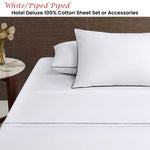 Accessorize White/Black Piped Hotel Deluxe Cotton Sheet Set Super King V442-HIN-SHEETS-HOTELPIPED-WHITEBLACK-SK