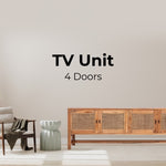 Jasmine ETU Entertainment TV Unit 160cm 4 Door Mindi Wood Rattan - Brown V315-VOUT-BELT-02