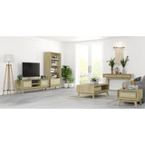 Grevillea ETU Entertainment TV Unit 164cm Solid Acacia Wood Rattan 2 Door -Brown V315-VOD-MALM-04