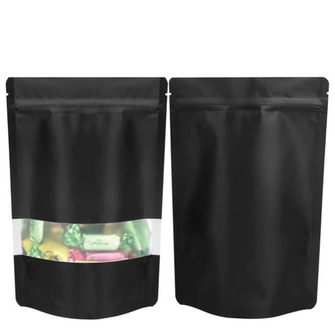 400 Resealable Mylar Stand Up Bags 29.5x22cm - Black Food Packaging Zip Pouch V238-SUPDZ-39481011503184