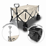 KILIROO Folding Wagon Trolley Cart with Wide Wheels and Rear Tail Gate KR-CPC-102-RJ V227-5227715019060