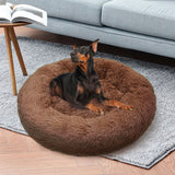 Pawfriends Pet Dog Bed Bedding Warm Plush Round Soft Dog Nest Light Coffee XXL 120cm V360-PTDB0000-LC-XXL