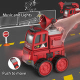 DanBaoLe Magnetic Fire Truck DIY Assembly Eneineering Vehicle with Music Lights Red Christmas Gift V255-TRUCK_U512