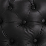 Contemporary Black Leather-look Ottoman with Button V264-OTM-802L-BLK