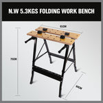 Foldable Work Bench Mobile Sawhorse Garage Trestle Wood Cutting Anti-slip Table V465-97920-AU-5