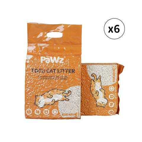 PaWz 2.5kg Tofu Cat Litter Clumping Natural PT1196-ORIGINAL-6PCS