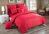 Seersucker King Size Quilt/Duvet Cover Set - Red V493-PAK-04