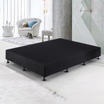 Palermo Queen Ensemble Bed Base Midnight Black Linen Fabric V63-823181