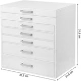 SONGMICS Jewellery White Box with 6 Layers and 5 Drawers V384-JBC138