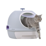 YES4PETS Hooded Cat Toilet Litter Box Tray House With Drawer & Scoop Blue V278-AT1002-3-WINDOWTRAY-BLUE