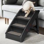 i.Pet Dog Ramp Steps For Bed Sofa Car Pet Stairs Ladder Portable Foldable Black FDR-D-433-BK