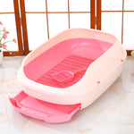 YES4PETS Medium Portable Cat Toilet Litter Box Tray with Scoop and Grid Tray-Pink V278-BP291-MLITTERTRAY-PINK