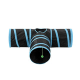YES4PETS Pet Cat Toys Tri-Tunnel Collapsible Tent Training Play Kitten Rabbit Tubes V278-10843-CAT-TUNNEL-TOYS