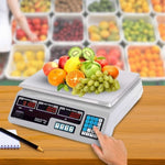 SOGA 40kg Digital Commercial Kitchen Scales Shop Electronic Weight Scale Food White SCALE40KGWHT