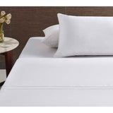 Accessorize White Piped Hotel Deluxe Cotton Sheet Set Queen V442-HIN-SHEETS-HOTELPIPED-WHITE-QS