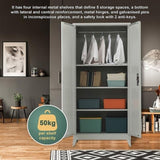 Two-Door Metal Cabinet Shelf Storage for Home Office Gym V63-844341