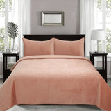 J.Elliot Home Merida Clay Pink Velvet Quilted Coverlet Set Queen/King V442-IDC-COVERLET-MERIDA-CLAYPINK-QS