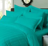 1000TC Ultra Soft Striped Super King Size Teal Duvet Quilt Cover Set V493-YSK-07