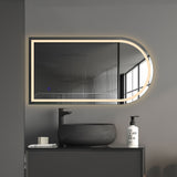 EMITTO LED Wall Mirror Arch Anti-fog Bathroom Mirrors Makeup Light 50x90cm DECO1020-50X90