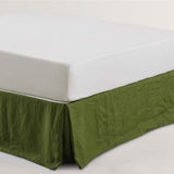 Vintage Design Homewares Olive French Linen Valance King V442-HIN-VALANCE-FRENCHLINEN-OLIVE-KI