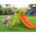 Keezi Kids Slide Set Basketball Hoop Indoor Outdoor Playground Toys 100cm Orange KPS-SLIDE-PANDA-OG