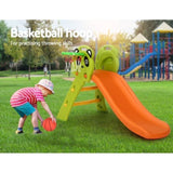 Keezi Kids Slide Set Basketball Hoop Indoor Outdoor Playground Toys 100cm Orange KPS-SLIDE-PANDA-OG