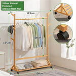 Portable Coat Stand Rack Clothes Hat Garment Hanger Hook with Shelf Bamboo 9 Hook without Rack V255-0503-03