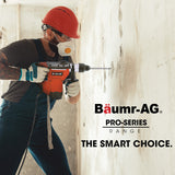 Baumr-AG 1500W Pro-Grade Electric Rotary Jackhammer Hammer Drill, with 2 Bonus Chisels, 3 Drill Bits V219-BAJHTL01A