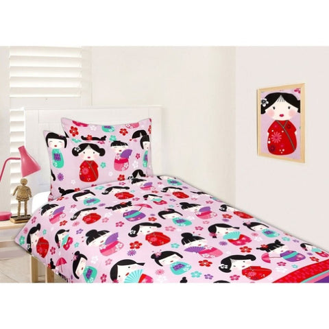 Happy Kids Glow in the Dark Quilt Cover Set China Doll Double V442-HIN-QUILTCS-GLOWINTHEDARK-CHINA-DOLL-DS