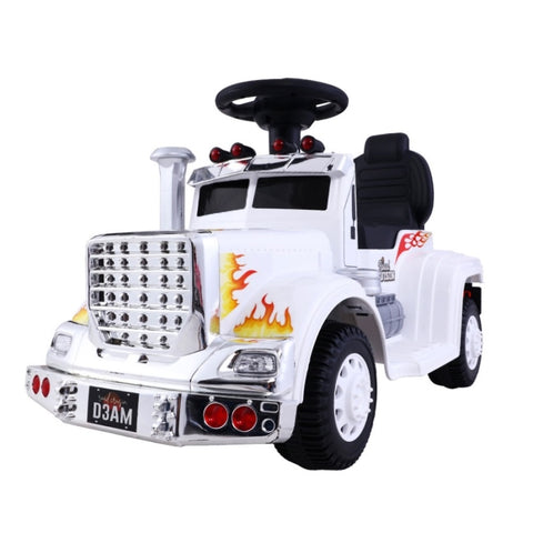 Rigo Kids Electric Ride On Car Truck Motorcycle Motorbike Toy Cars 6V White RCAR-TRUCK-25W-WH