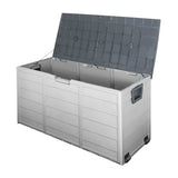 Gardeon Outdoor Storage Box 290L Lockable Organiser Garden Deck Shed Tool Grey OSB-290L-GG