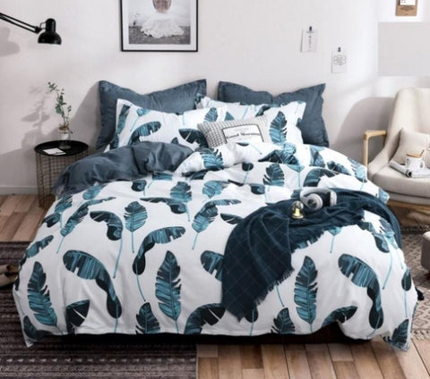 Leaves Super King Size Duvet Quilt Cover Set V493-MSK-390