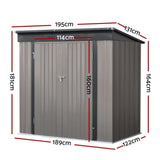Giantz Garden Shed 1.95x1.31M Sheds Outdoor Storage Steel Workshop House Tool Double Door SHED-FLAT-4X6-BR-ABC