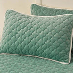 SOGA Green 183cm Wide Mattress Cover Thick Quilted Fleece Stretchable Clover Design Bed Spread Sheet BCOVER7010